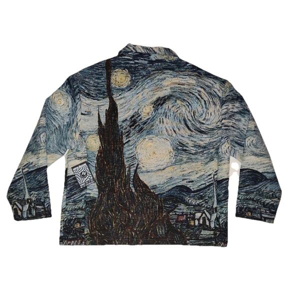 Super Massive Jacket Men’s L Starry Night Van Gogh Tapestry Woven Art Statement - Picture 2 of 7